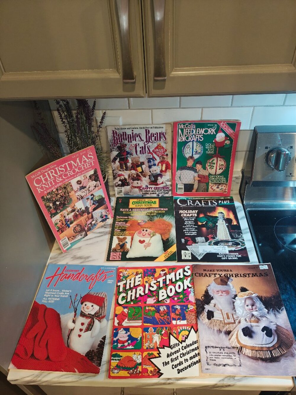 Vintage Christmas Craft Magazines Lot of 8 1980s Holiday DIY Needlework Crochet